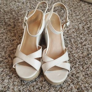 Ivory wedge sandals size 6